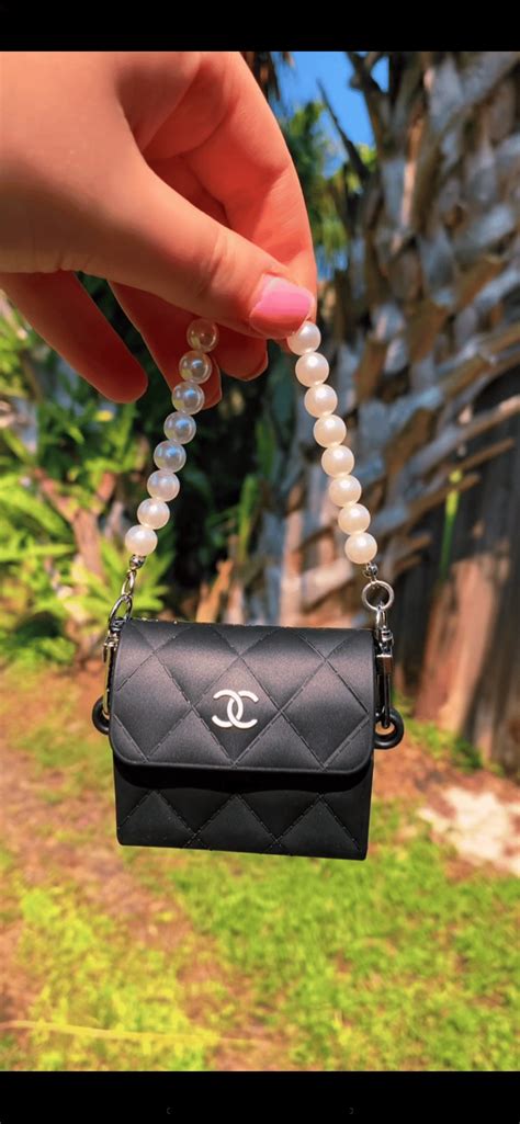 chanel bag airpod case|chanel phone case with chain.